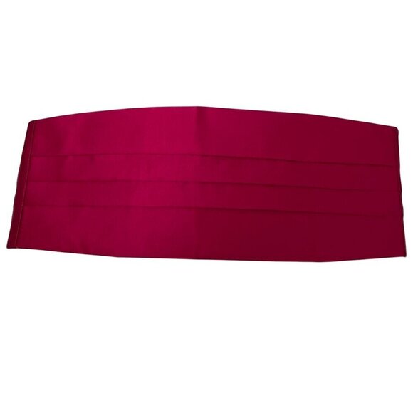 STANLEY BLACKER Cummerbund and Bow Tie Red Silk Formal Set - Picture 3 of 11